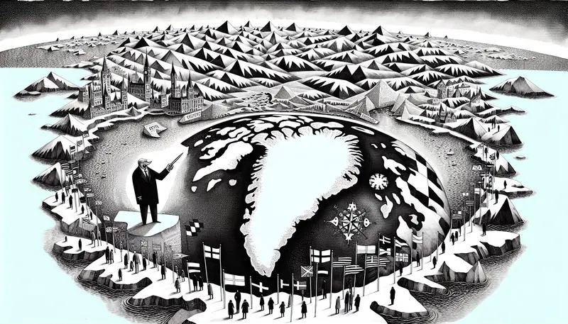 Illustration for: Stephen Miller Asserts U.S. Has Right to Take Greenland