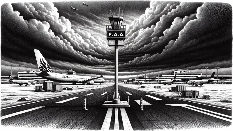 Illustration for: F.A.A. Halts All Flights at El Paso Airport for 10 Days