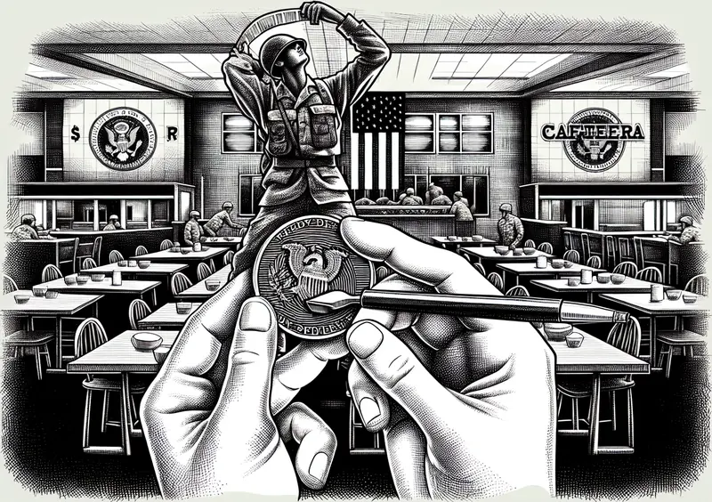 Illustration for: Soldiers will get 'freedom dollars' to spend at the US Army's new dining halls