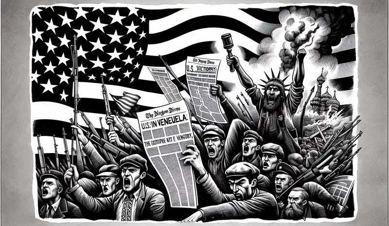 Illustration for: Ukrainians Welcome a U.S. Victory in Venezuela, and Lament a Double Standard