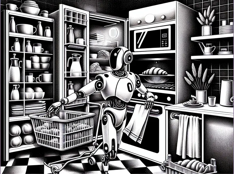 Illustration for: LG says its CLOiD home robot will be folding laundry and making breakfast at CES