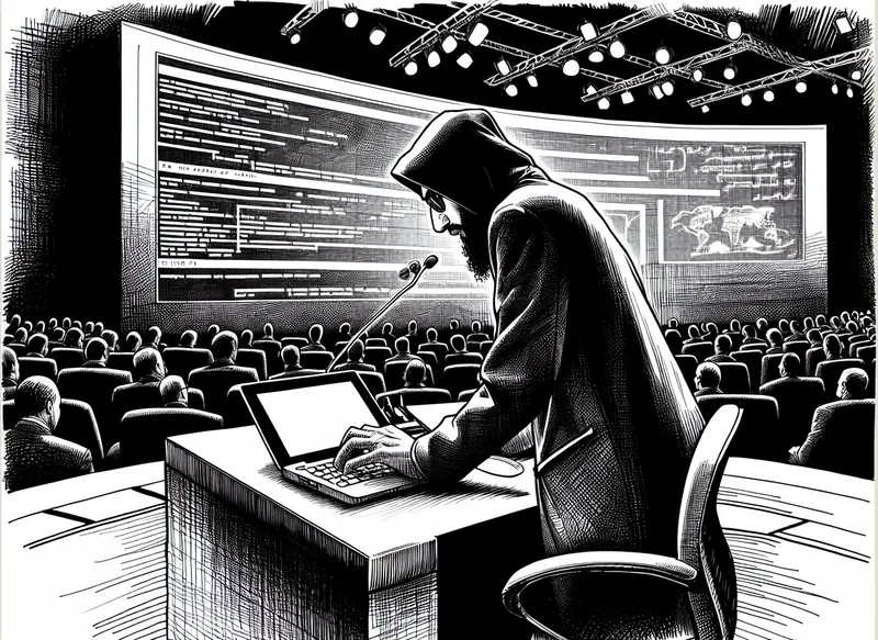 Illustration for: Hacktivist deletes white supremacist websites live on stage during hacker conference