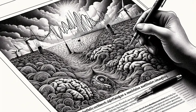 Illustration for: Long-term effects of 40-hertz auditory stimulation as a treatment of Alzheimer’s disease: New study provides the first primate evidence of 40-Hz auditory stimulation can sustainably modulate the Aβ metabolism in the brain, supporting its potential as a noninvasive Alzheimer’s treatment method.
