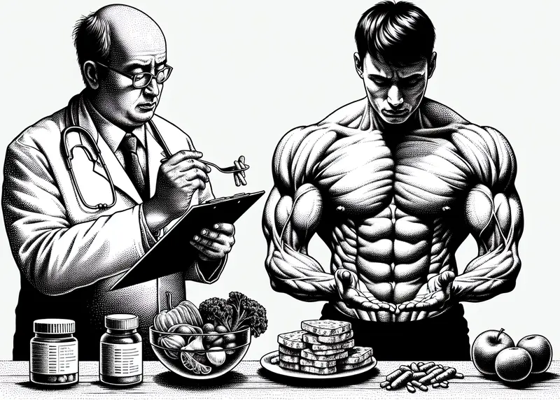 Illustration for: People prescribed new weight loss drugs like Ozempic may not receive sufficient nutritional guidance and be vulnerable to nutritional deficiencies and muscle loss. Evidence suggests that lean body mass – including muscle – can constitute up to 40% of total weight lost during treatment.