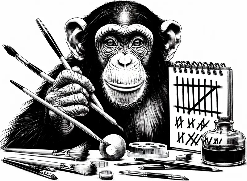 Illustration for: Ai, Japanese chimpanzee who counted and painted, dies at 49