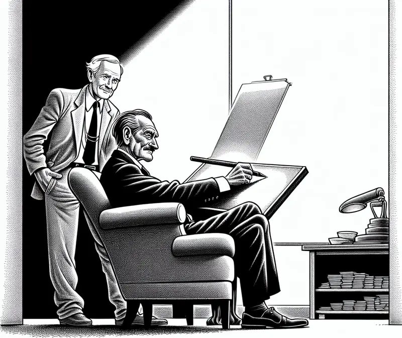 Illustration for: Scott Adams, ‘Dilbert’ Creator, Dies at 68