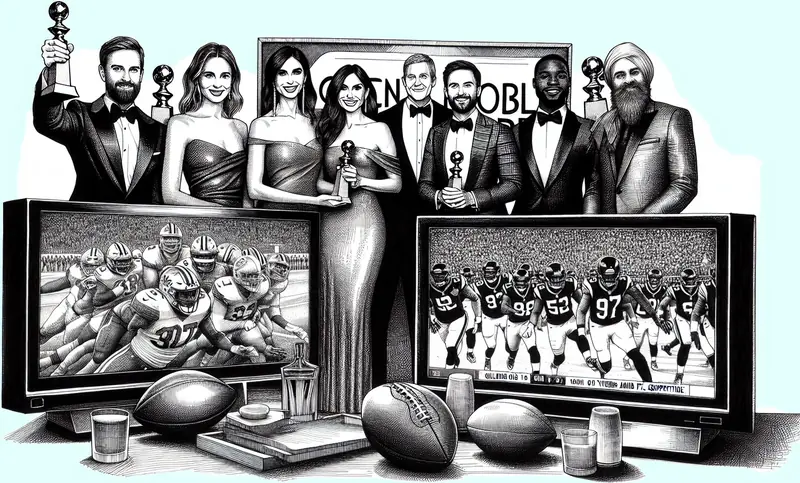 Illustration for: Golden Globes Hit 8.7 Million Viewers Amid NFL Competition