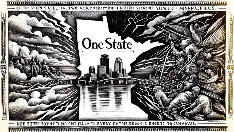 Illustration for: One State, Two Very Different Views of Minneapolis