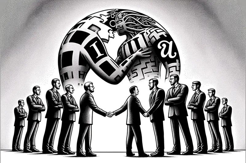 Illustration for: Wikipedia signs AI training deals with Microsoft, Meta, and Amazon