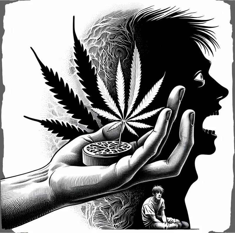 Illustration for: A huge study finds a link between cannabis use in teens and psychosis later