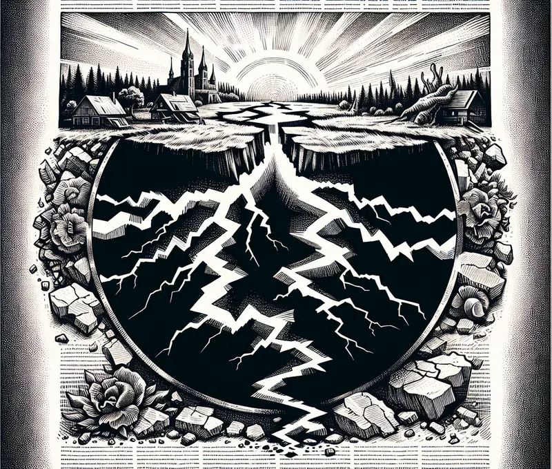 Illustration for: Scientists have linked a sharp rise in the ground in southern Poland to a buried crack in the Earth that once tore open.